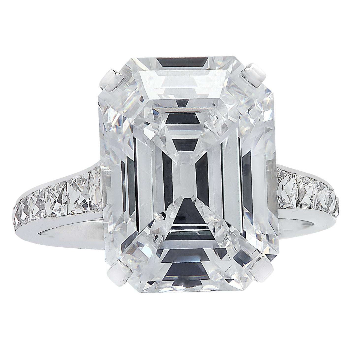 7ct Emerald Cut Diamond Engagement Ring in Platinum by VIVID – V30206 Vivid Diamonds