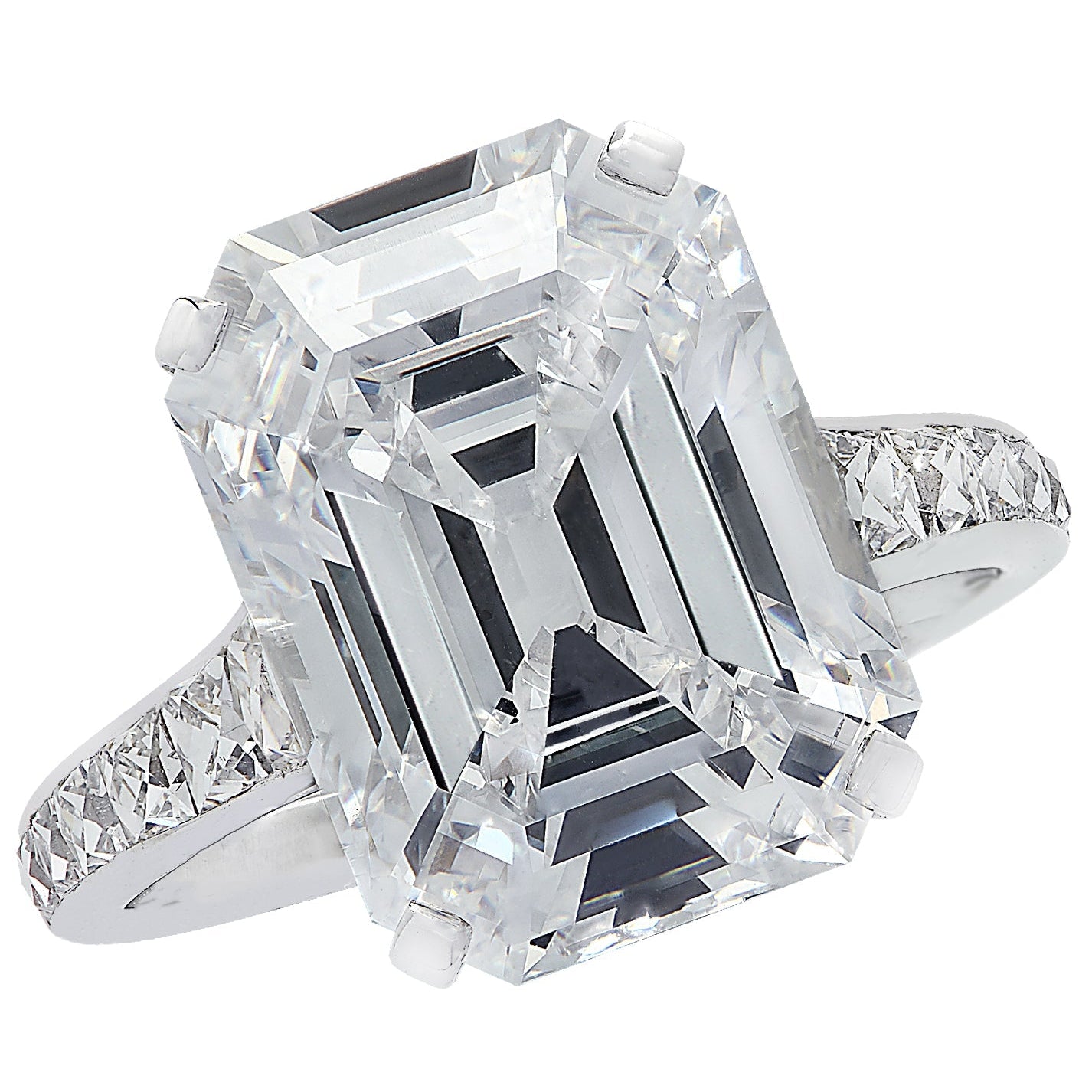 7ct Emerald Cut Diamond Engagement Ring in Platinum by VIVID – V30206 Vivid Diamonds