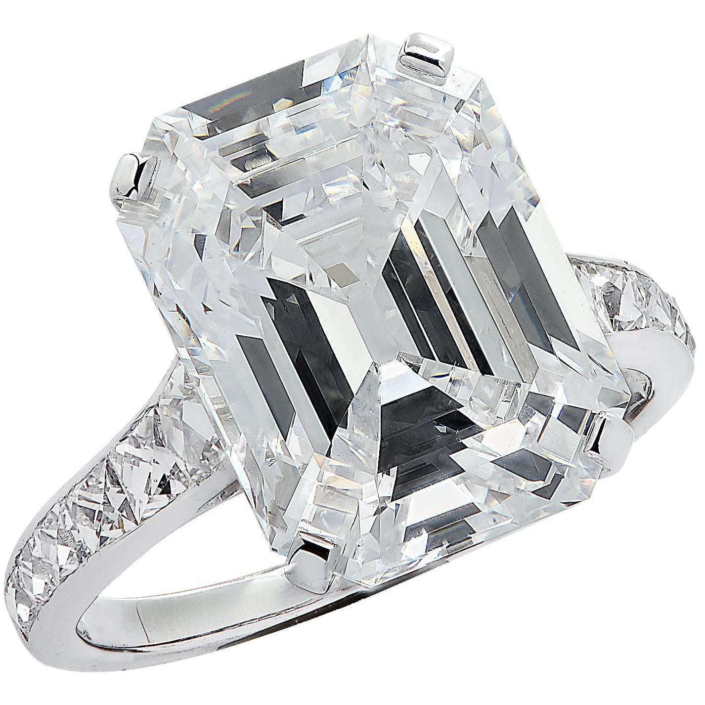 7ct Emerald Cut Diamond Engagement Ring in Platinum by VIVID – V30206 Vivid Diamonds