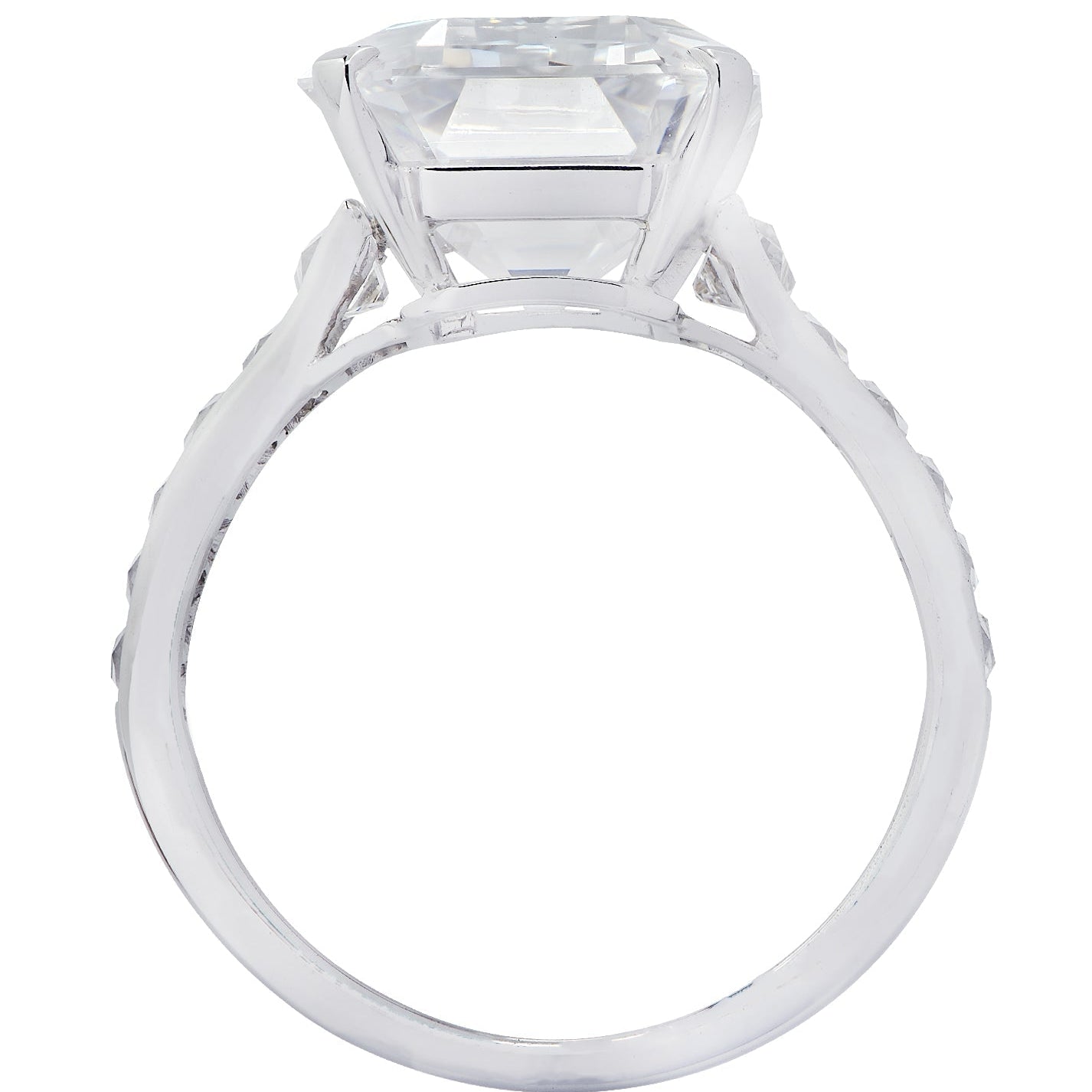 7ct Emerald Cut Diamond Engagement Ring in Platinum by VIVID – V30206 Vivid Diamonds
