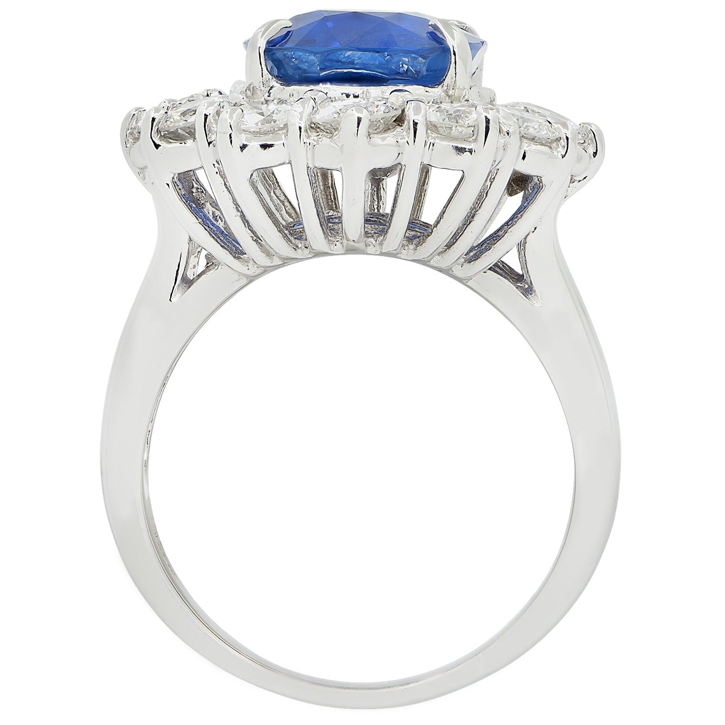 Vivid Diamonds AGL Certified 5.91 Carat Burma No Heat Sapphire & Diamond Ring -V31480 Vivid Diamonds