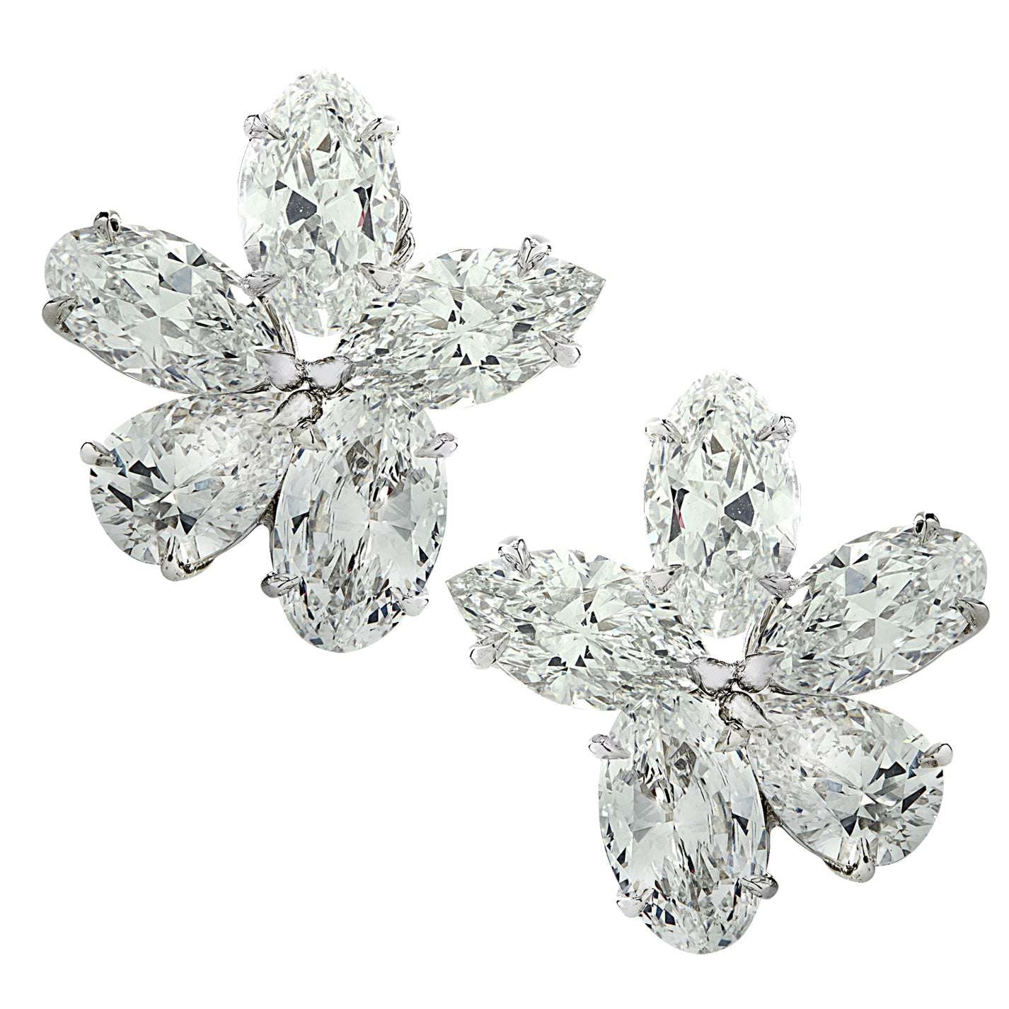 Vivid Diamonds GIA Certified 9.91 Carat Diamond Flower Cluster Earrings -V33039 Vivid Diamonds