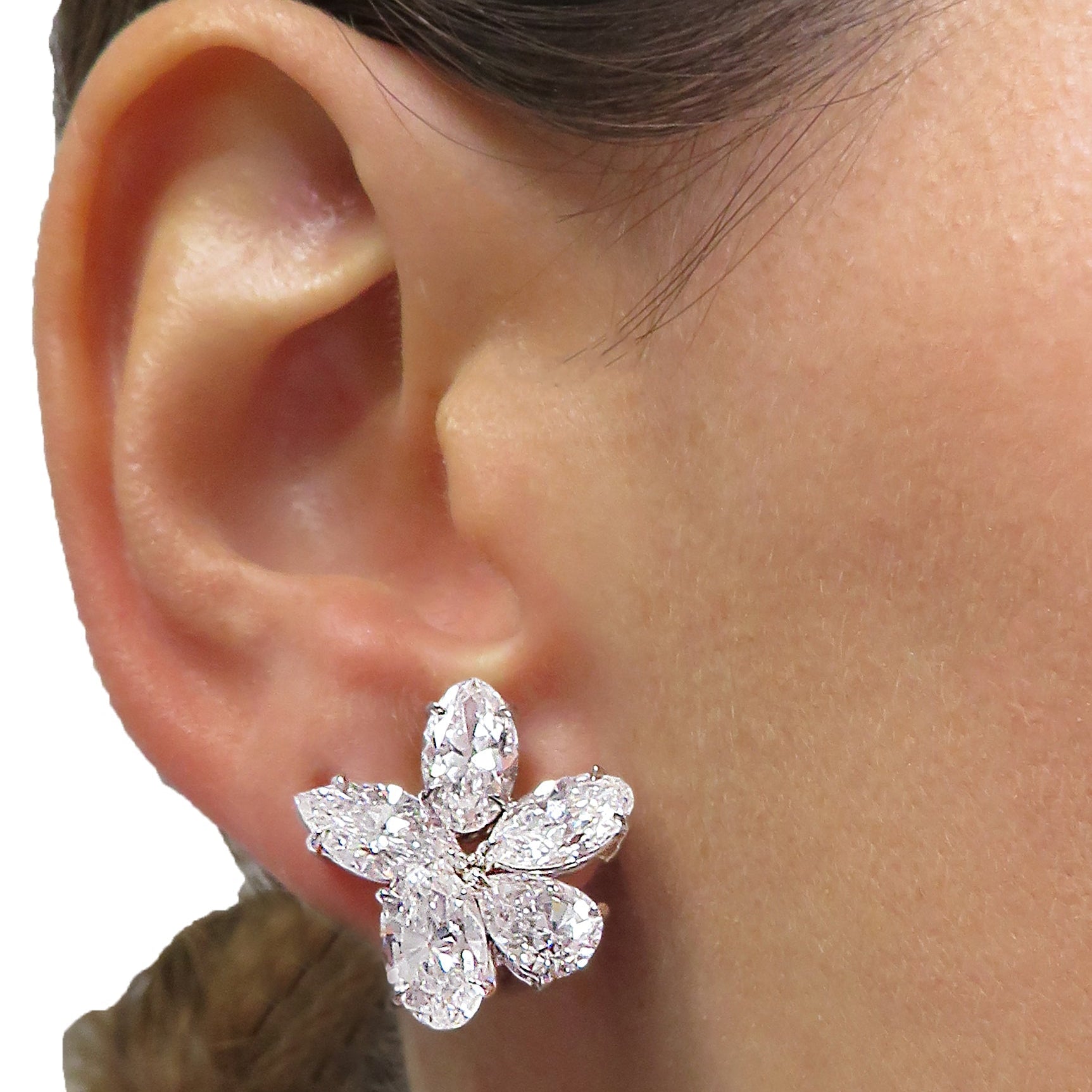 Vivid Diamonds GIA Certified 9.91 Carat Diamond Flower Cluster Earrings -V33039 Vivid Diamonds