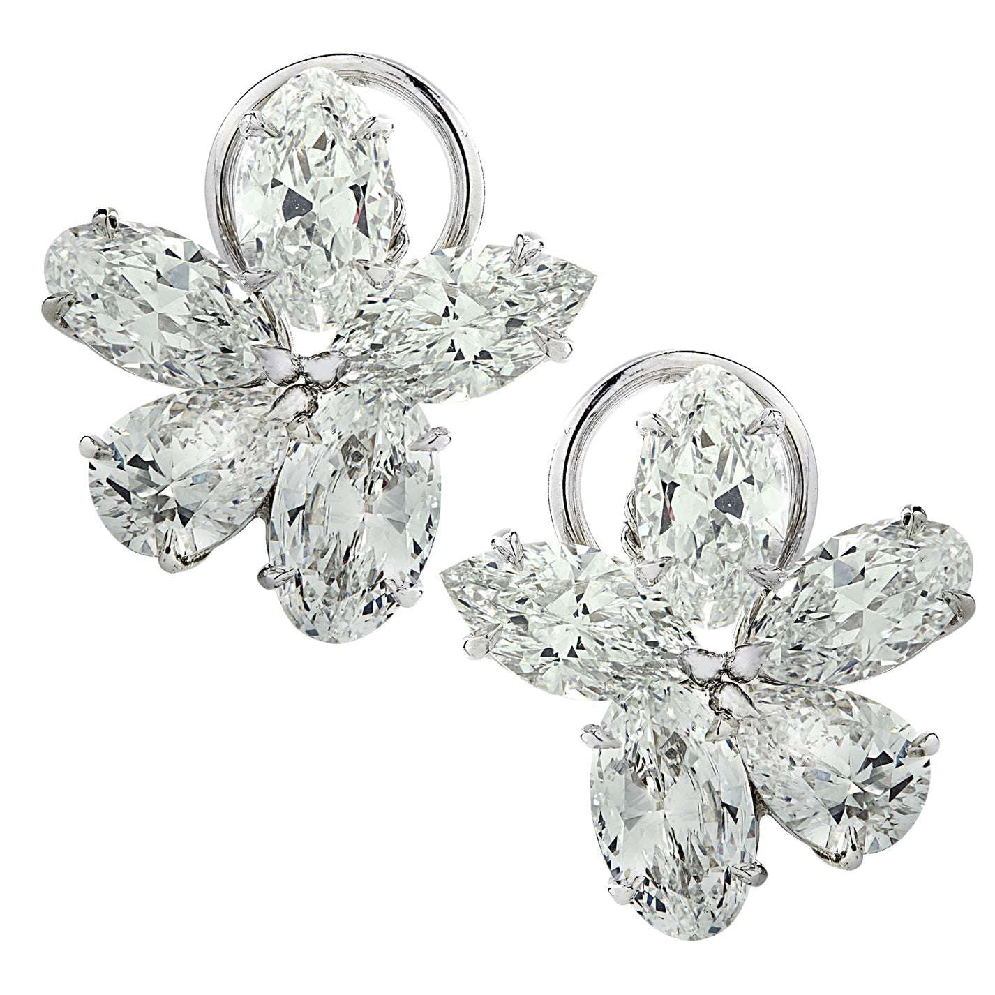 Vivid Diamonds GIA Certified 9.91 Carat Diamond Flower Cluster Earrings -V33039 Vivid Diamonds