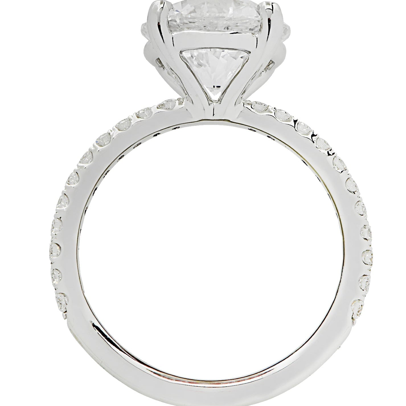 Vivid Diamonds 6.20 Ct Platinum Engagement Ring showcasing a stunning round brilliant cut main diamond and 22 accent stones, perfect for expressing luxury and love.