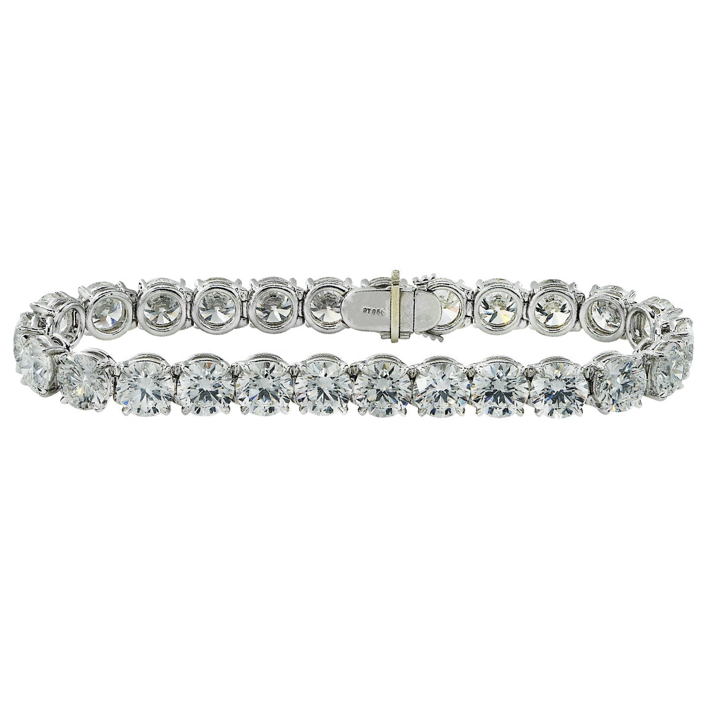 26ct Round Brilliant Diamond Tennis Bracelet in Platinum by VIVID – V35596 Vivid Diamonds