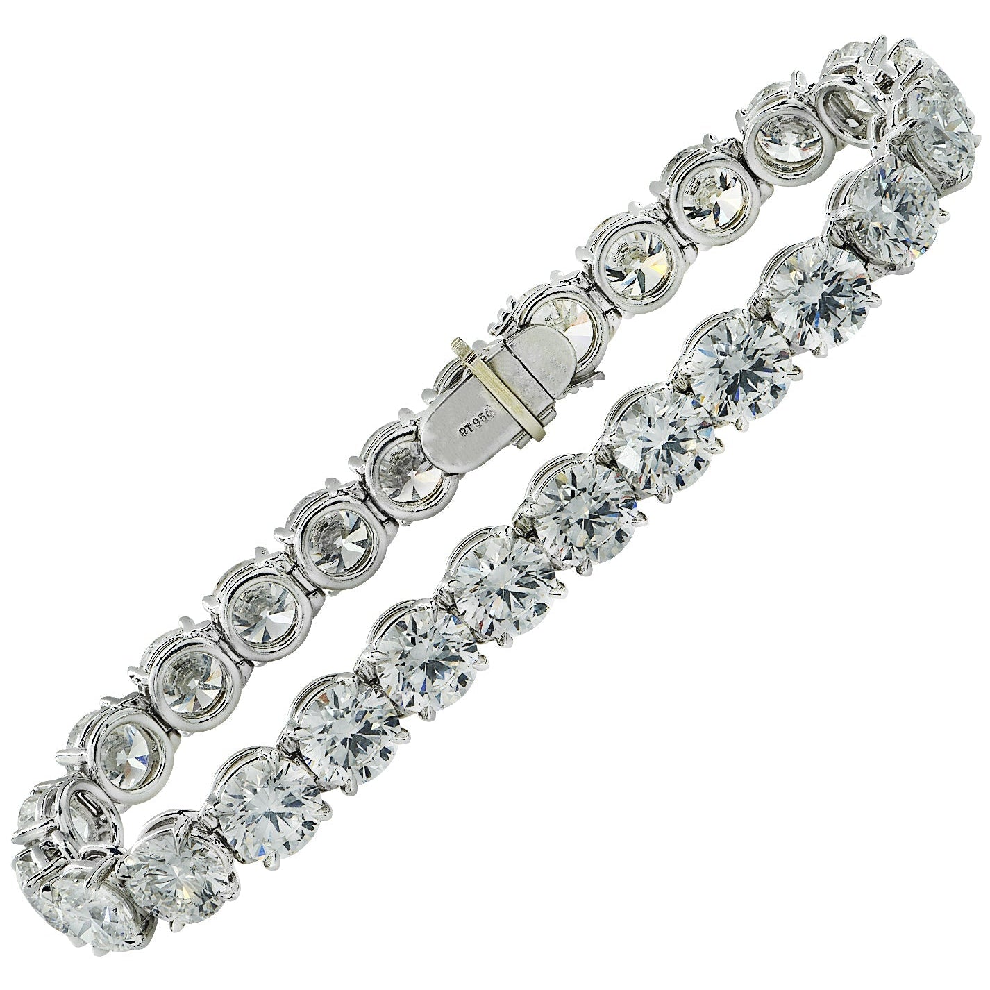 26ct Round Brilliant Diamond Tennis Bracelet in Platinum by VIVID – V35596 Vivid Diamonds
