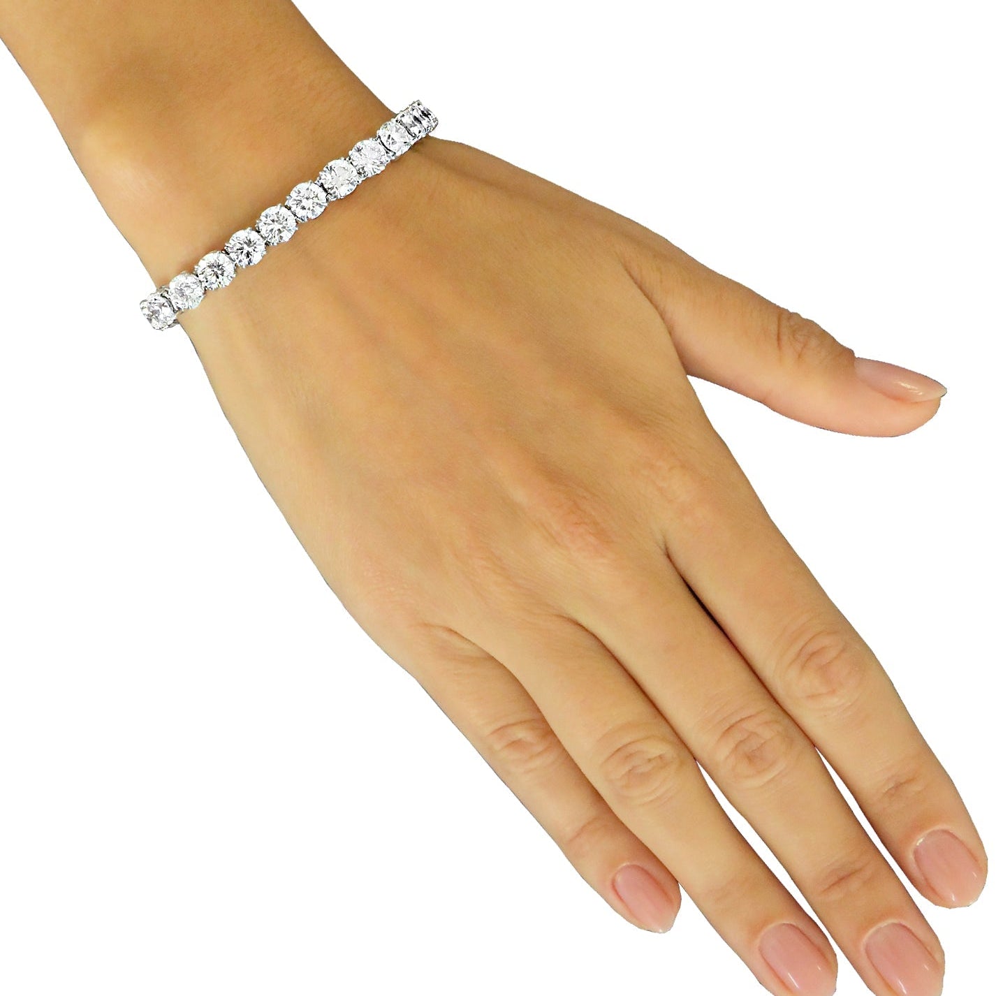 26ct Round Brilliant Diamond Tennis Bracelet in Platinum by VIVID – V35596 Vivid Diamonds