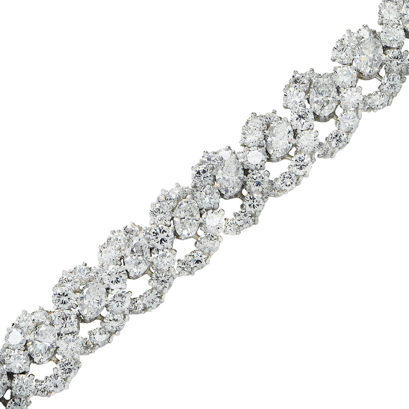 Oscar Heyman 29.41 Diamond Bangle Bracelet Circa 1963 -V37155 Vivid Diamonds