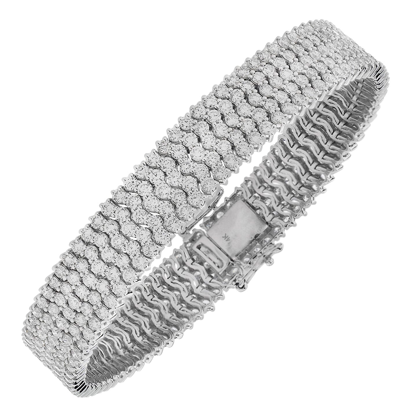 12.40 Carat Five Row Diamond Bracelet - V37952 Vivid Diamonds