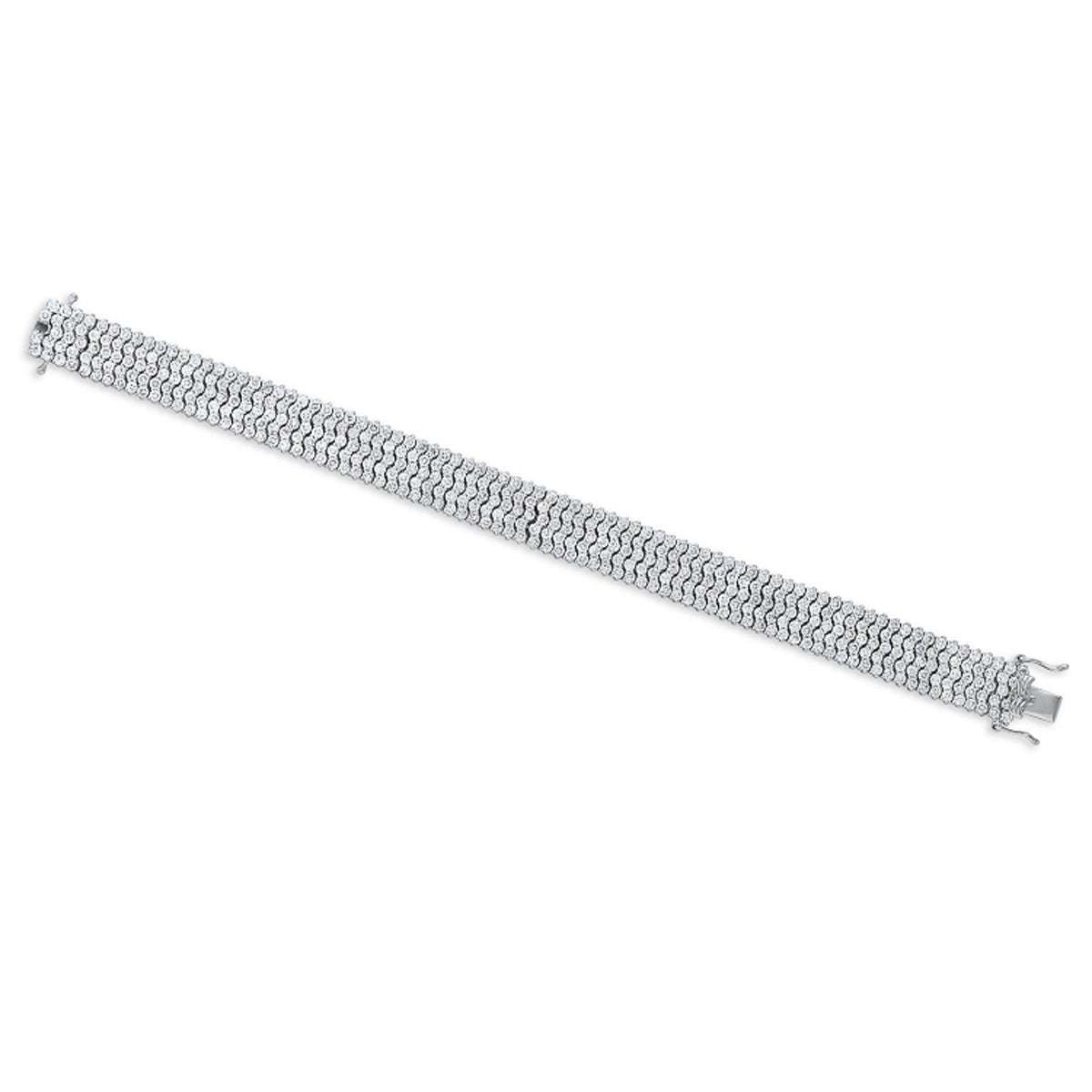 12.40 Carat Five Row Diamond Bracelet - V37952 Vivid Diamonds