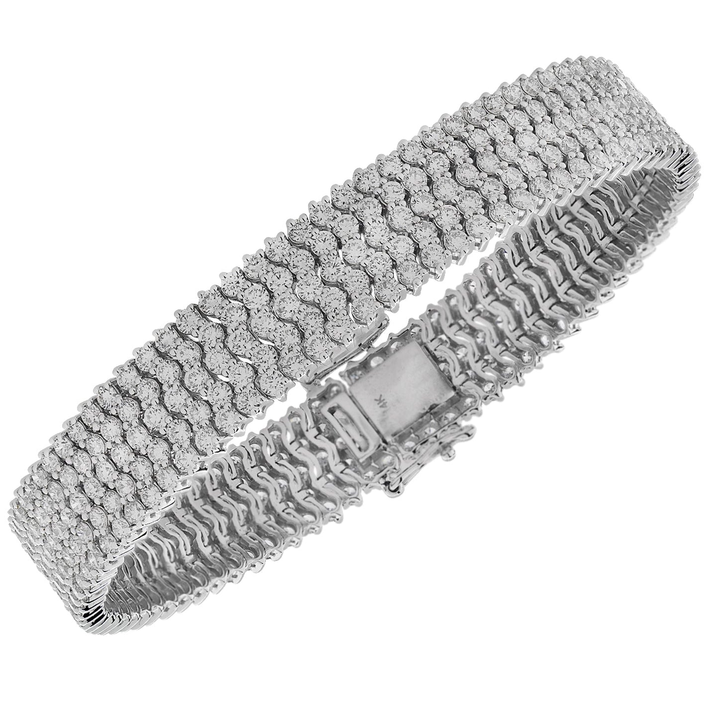 12.40 Carat Five Row Diamond Bracelet - V37952 Vivid Diamonds