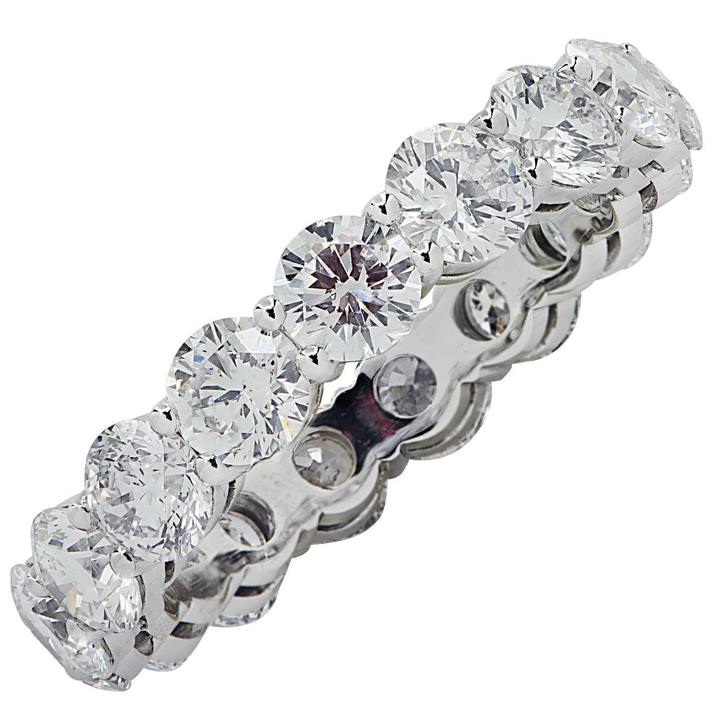 Luxury Vivid Diamonds 3.12 Carat Diamond Eternity Band featuring a stunning arrangement of round brilliant cut diamonds set in premium platinum.