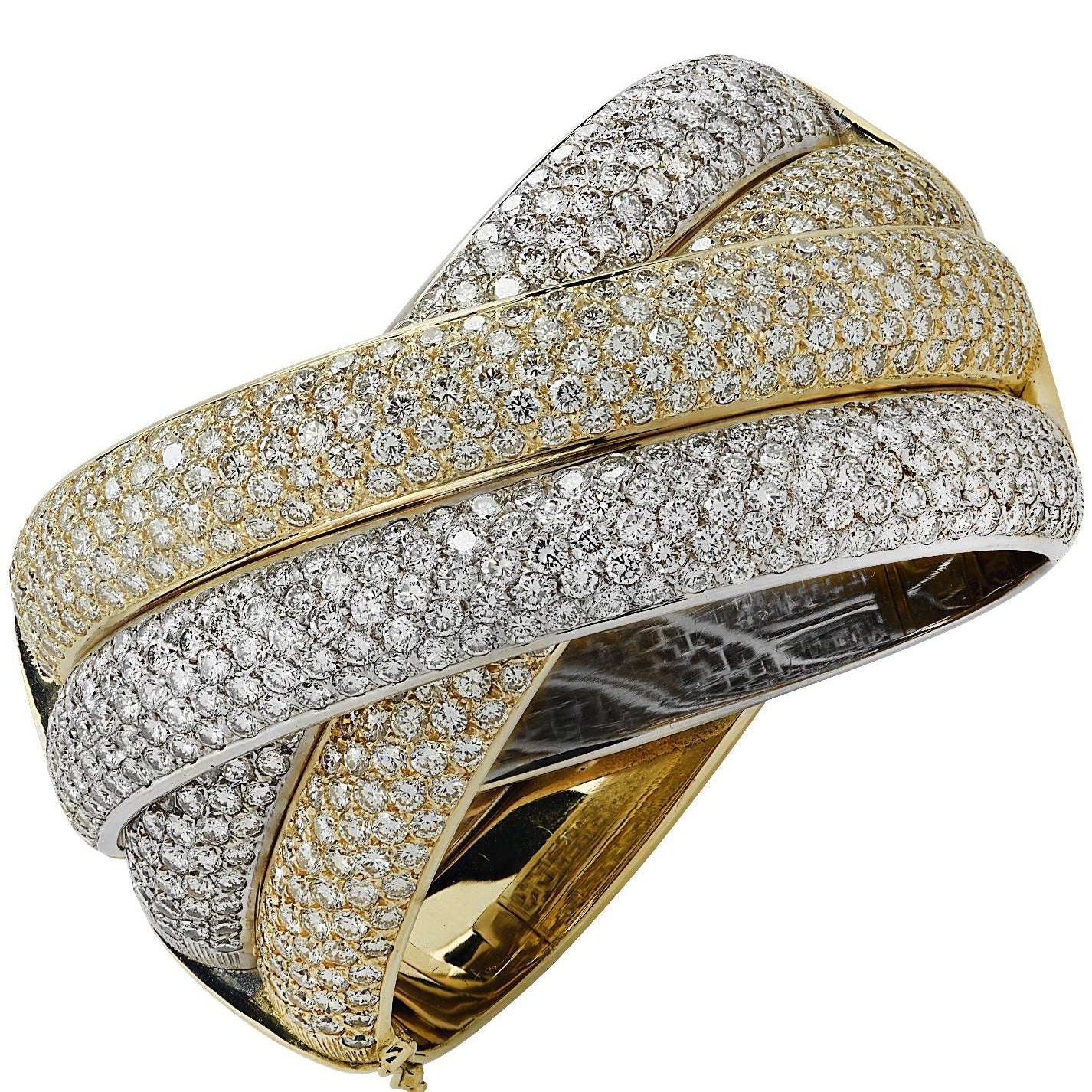 31 Carat Diamond Italian X Bangle Bracelet-V38302 Vivid Diamonds