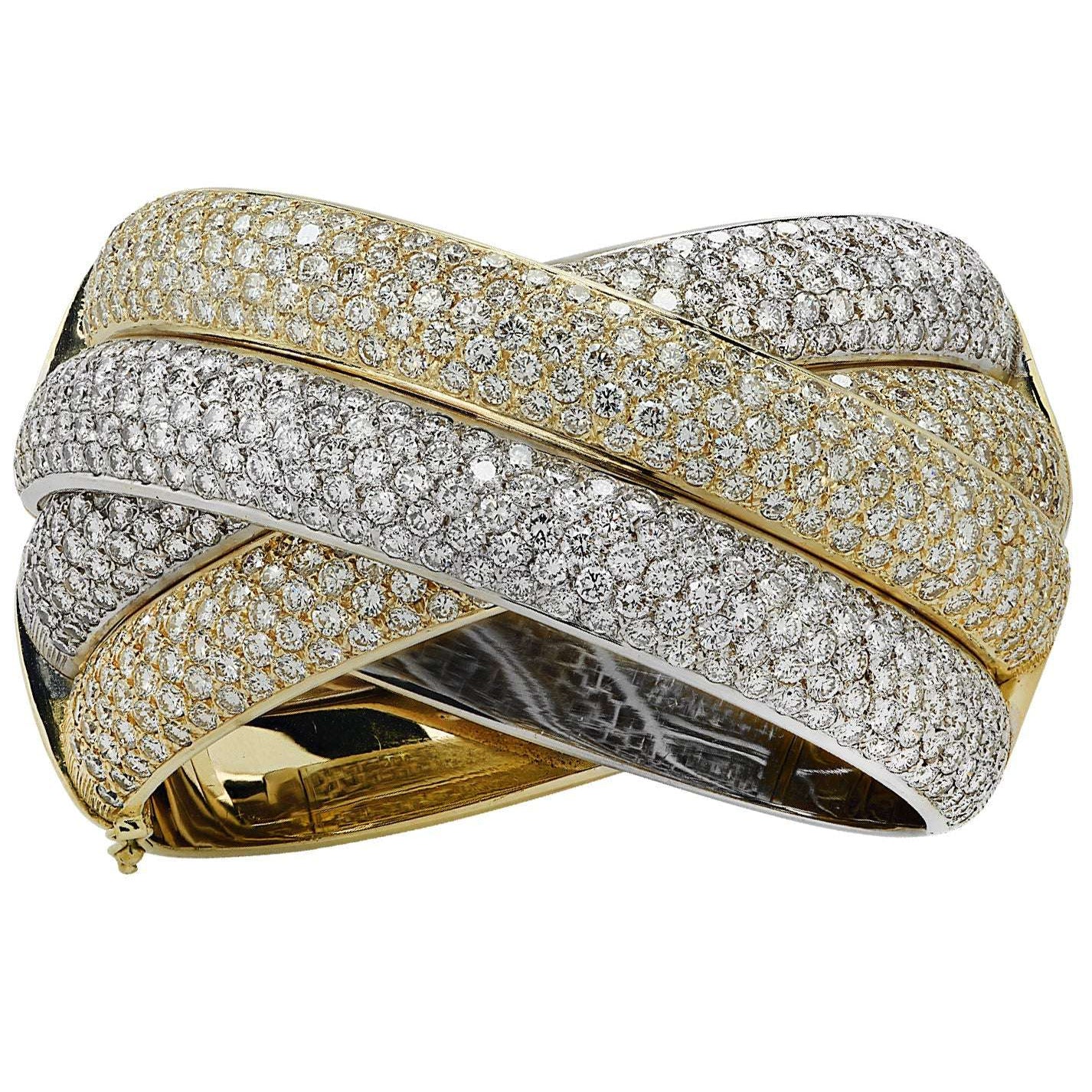 31 Carat Diamond Italian X Bangle Bracelet-V38302 Vivid Diamonds