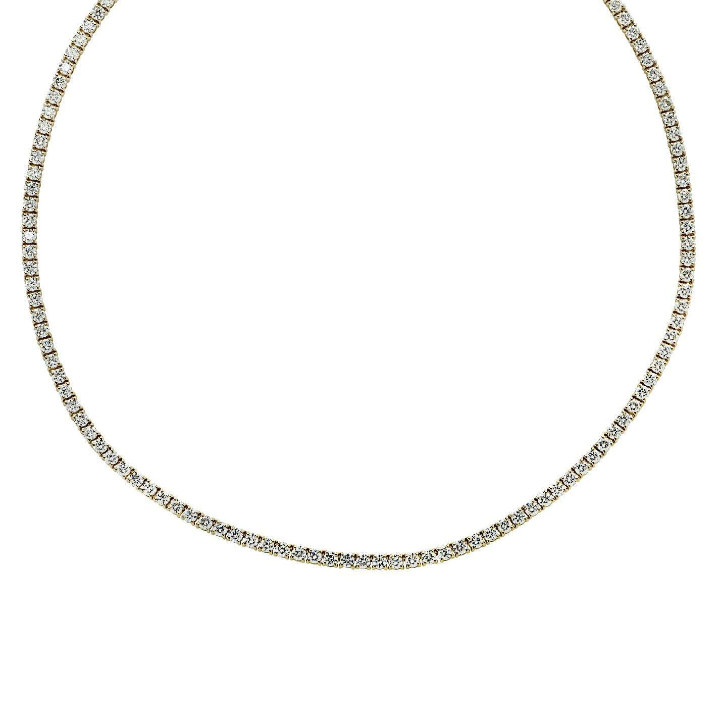 Vivid Diamonds 18.20 Carat Straight Line Diamond Tennis Necklace-V38429 Vivid Diamonds