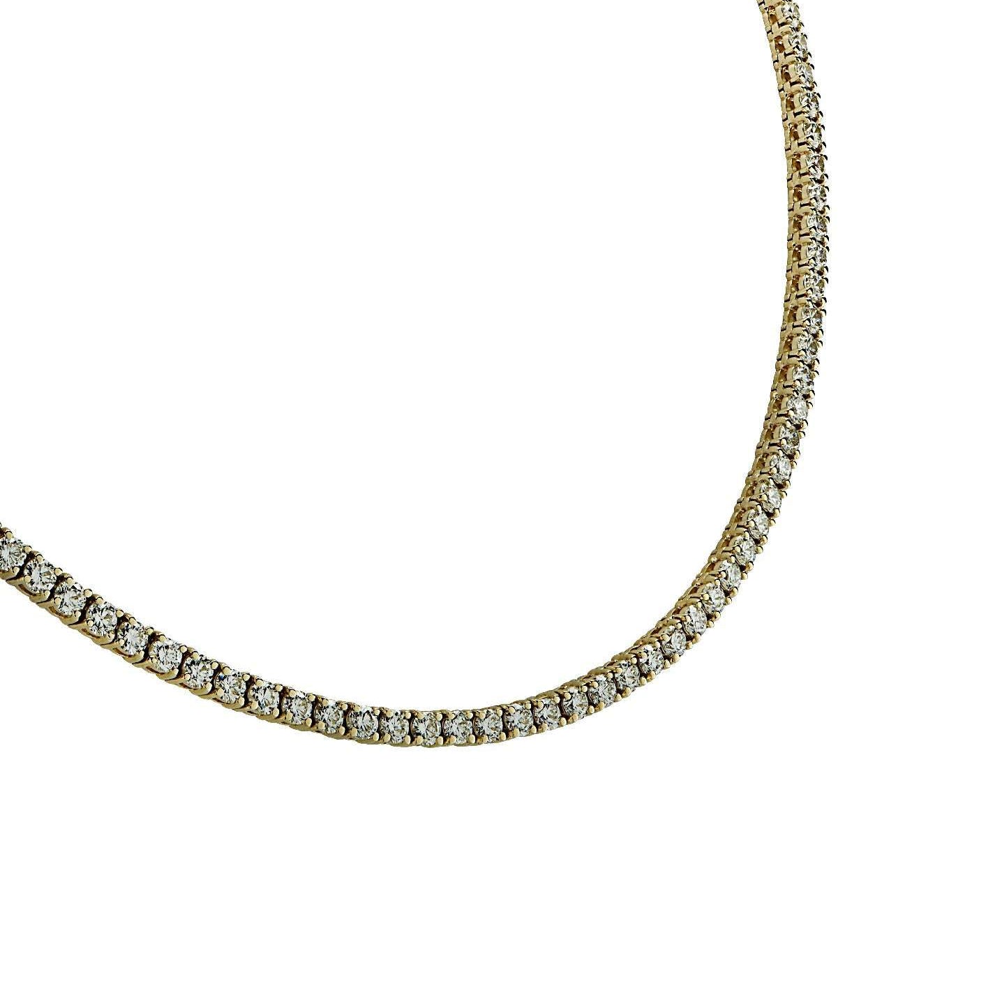 Vivid Diamonds 18.20 Carat Straight Line Diamond Tennis Necklace-V38429 Vivid Diamonds