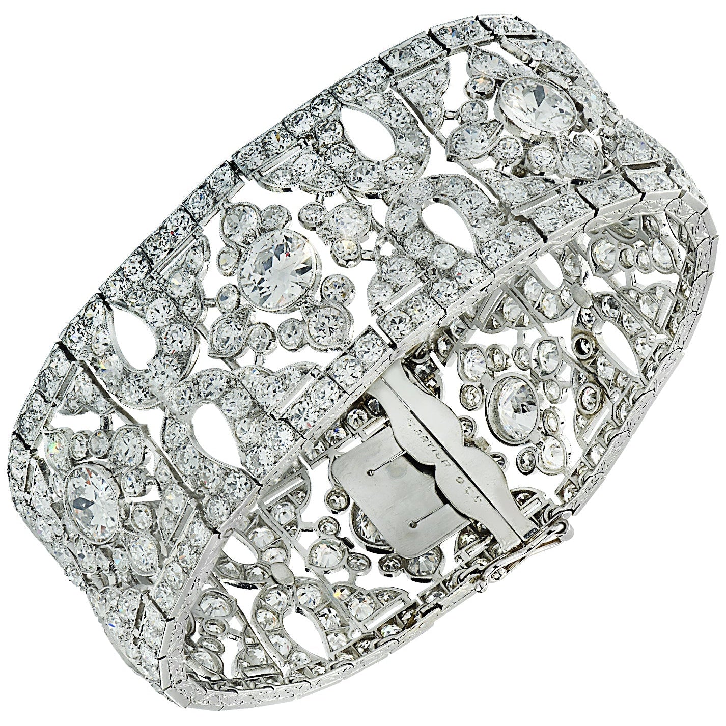 Cartier Belle Époque 40ct Old European Cut Diamond Bracelet in Platinum – V41447 Vivid Diamonds