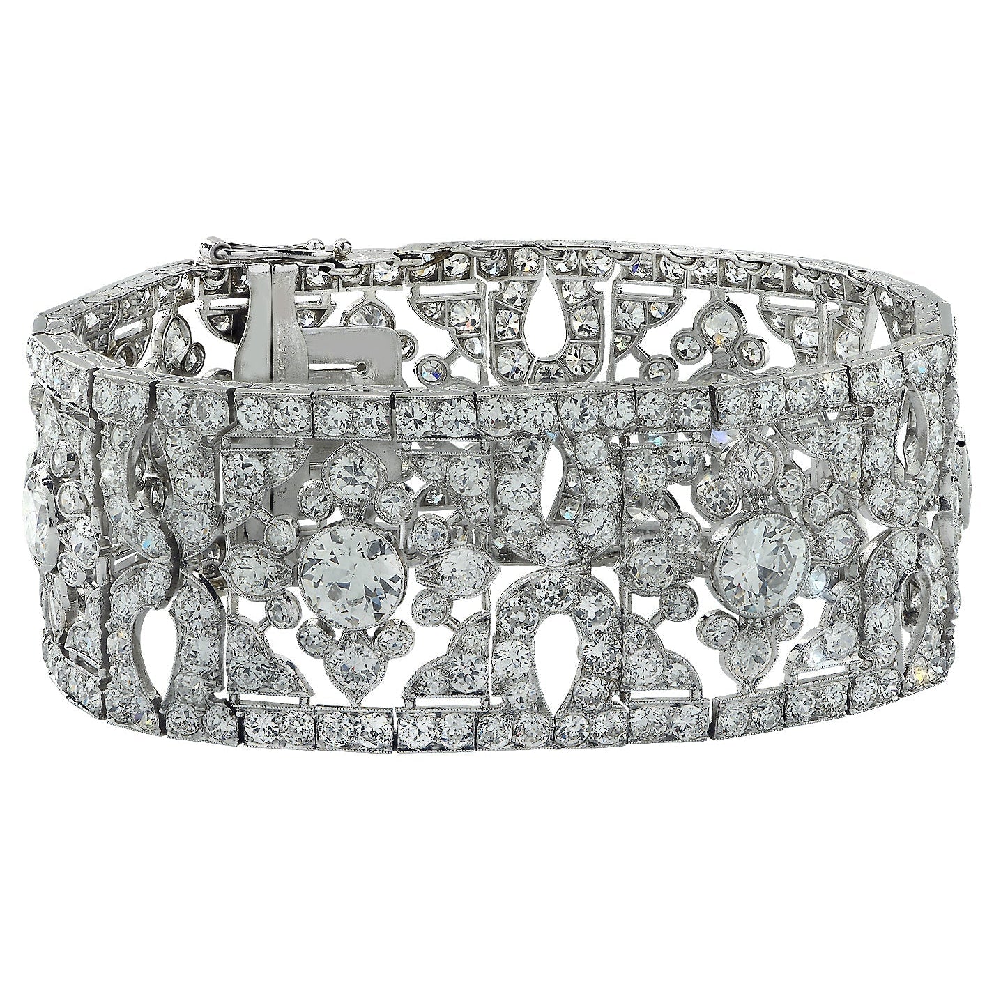 Cartier Belle Époque 40ct Old European Cut Diamond Bracelet in Platinum – V41447 Vivid Diamonds
