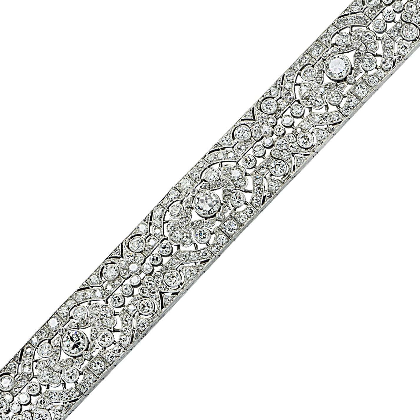 Circa 1920’s Art Deco 21.83 Carat Diamond Bracelet -V41581 Vivid Diamonds