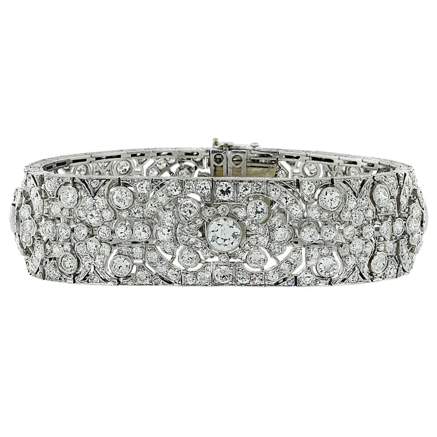 Circa 1920’s Art Deco 21.83 Carat Diamond Bracelet -V41581 Vivid Diamonds