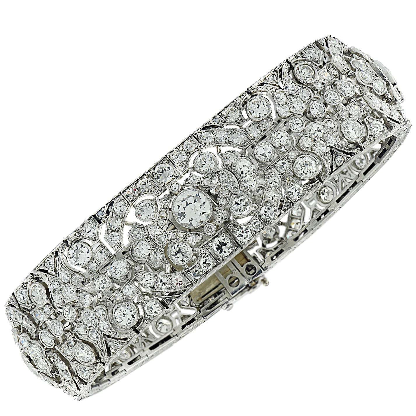 Circa 1920’s Art Deco 21.83 Carat Diamond Bracelet -V41581 Vivid Diamonds