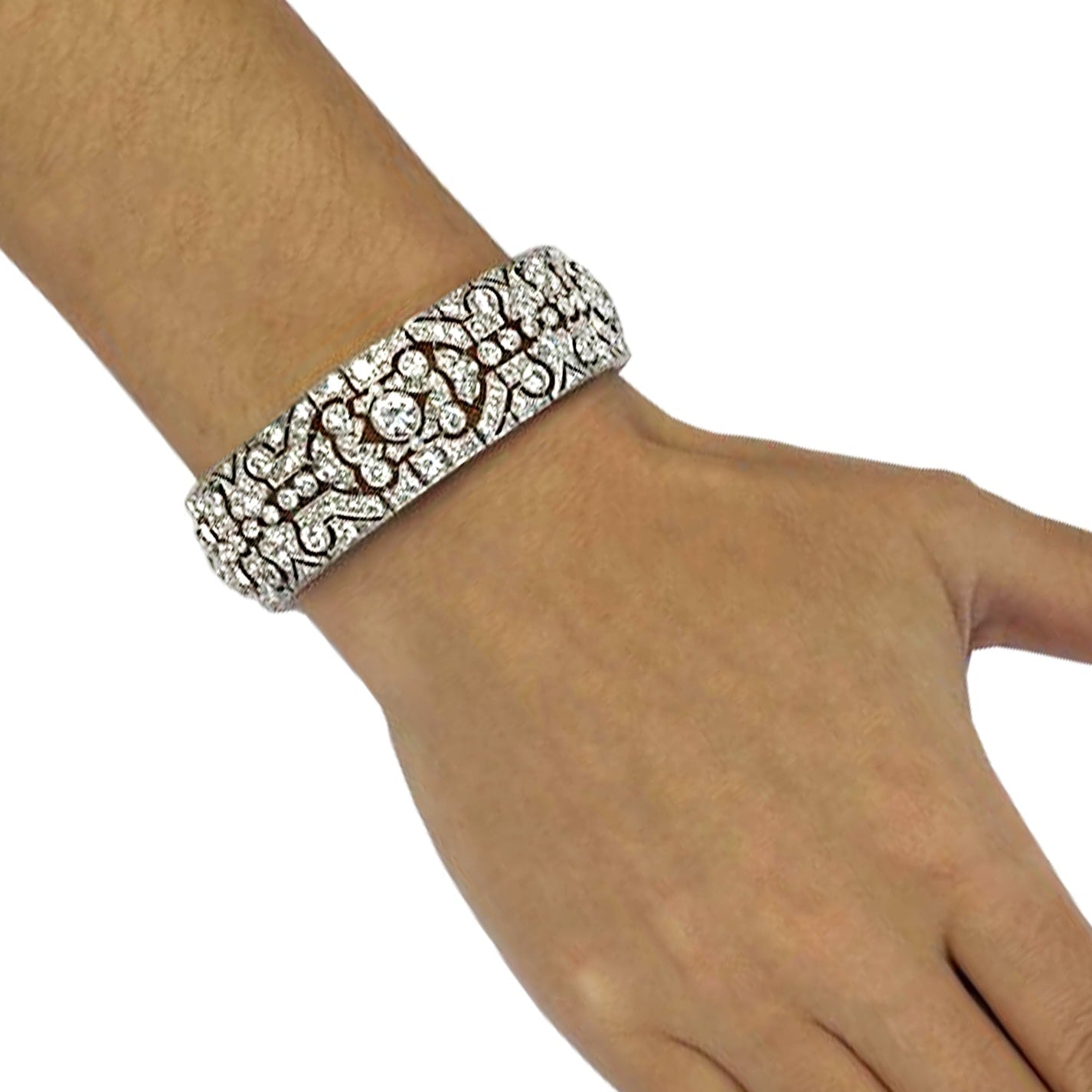 Circa 1920’s Art Deco 21.83 Carat Diamond Bracelet -V41581 Vivid Diamonds