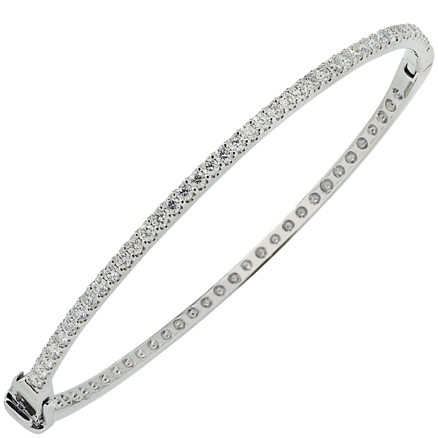 Elegant 14k White Gold Diamond Bracelet by Vivid Diamonds featuring 42 round diamonds totaling 1.08 carats in G-H SI quality, exuding luxury and timeless sophistication.