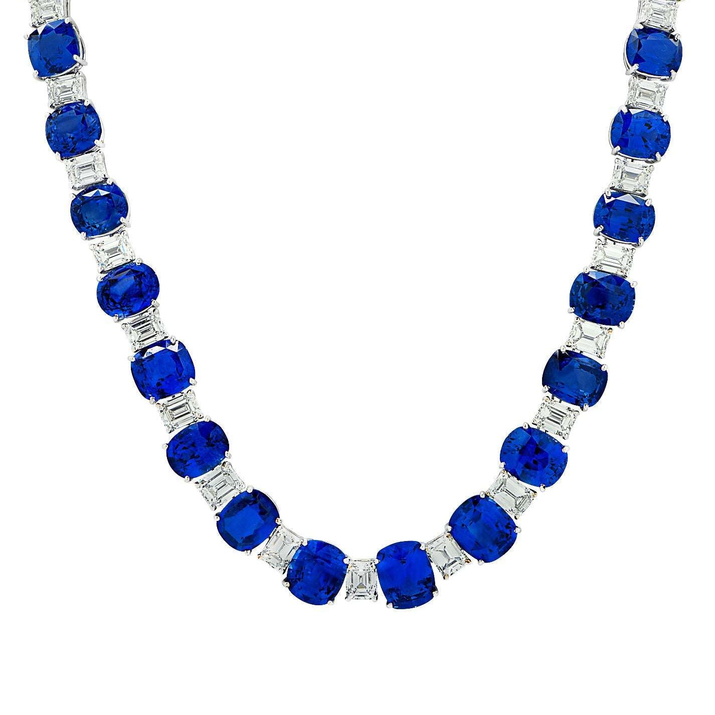 Sapphire and Diamond Platinum Necklace by VIVID – V43655 Vivid Diamonds