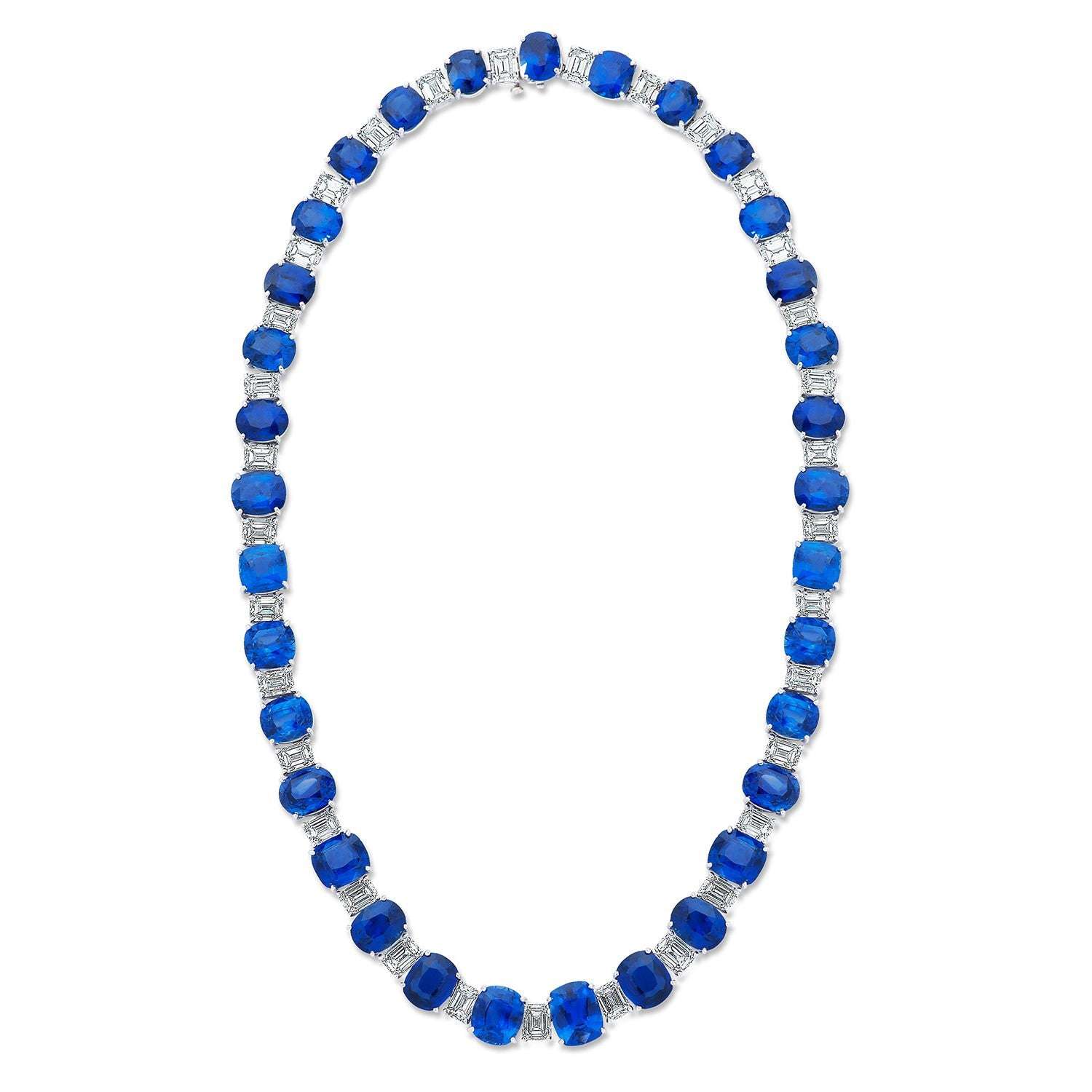 Sapphire and Diamond Platinum Necklace by VIVID – V43655 Vivid Diamonds