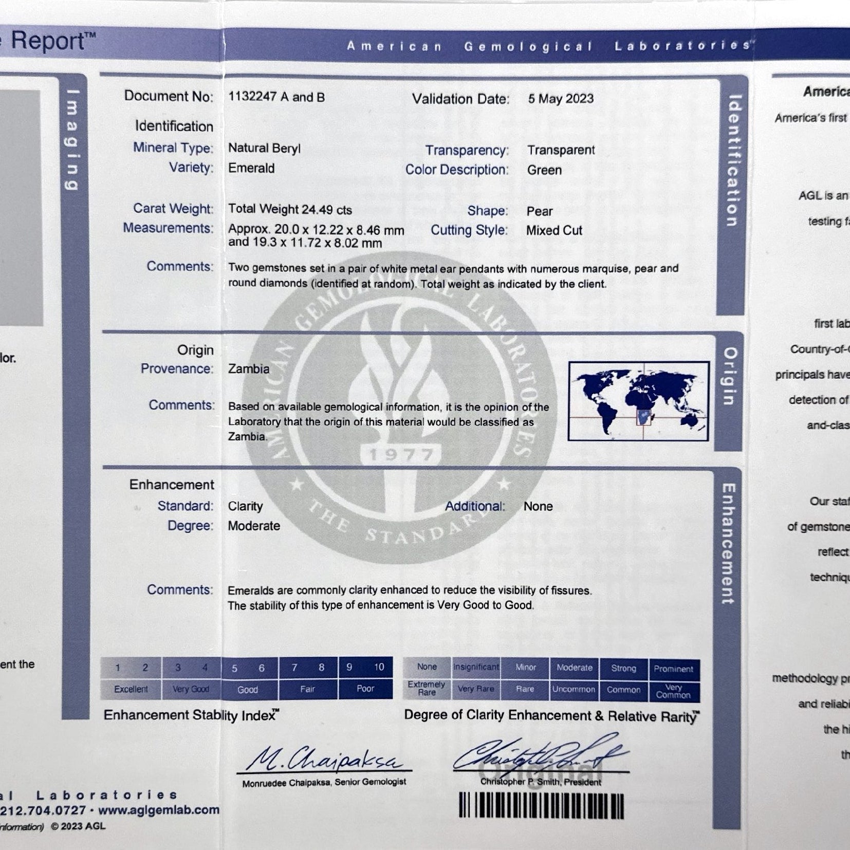 Vivid Diamonds 24 carat Pear Shape Emerald & Diamond Earrings -V44183 Vivid Diamonds