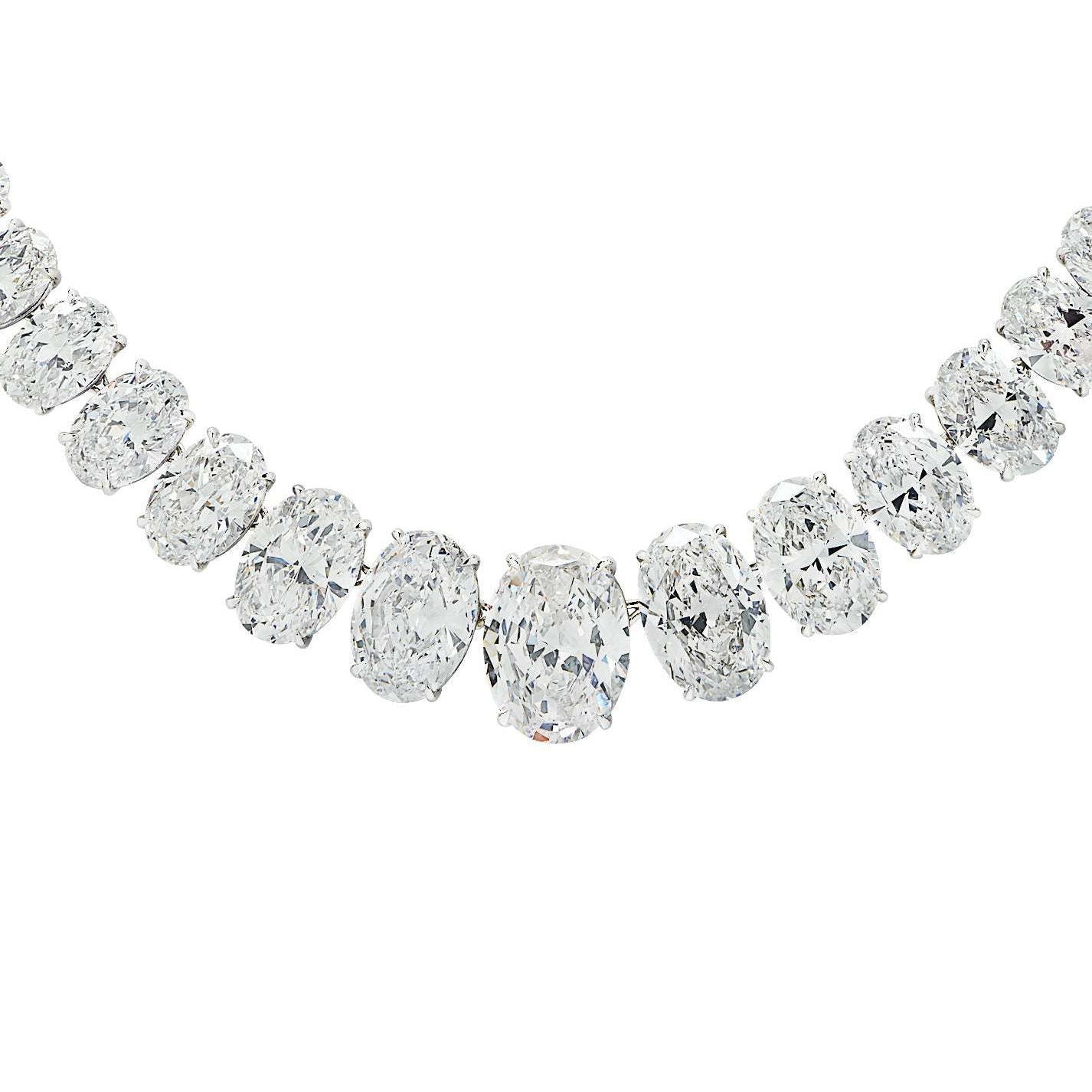 85ct Oval Diamond Riviera Necklace in Platinum by VIVID – V44664 Vivid Diamonds