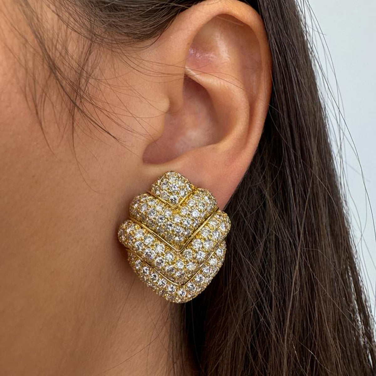 Bvlgari Doppio 8 Carat Diamond Clip On Earrings -V44711 Vivid Diamonds