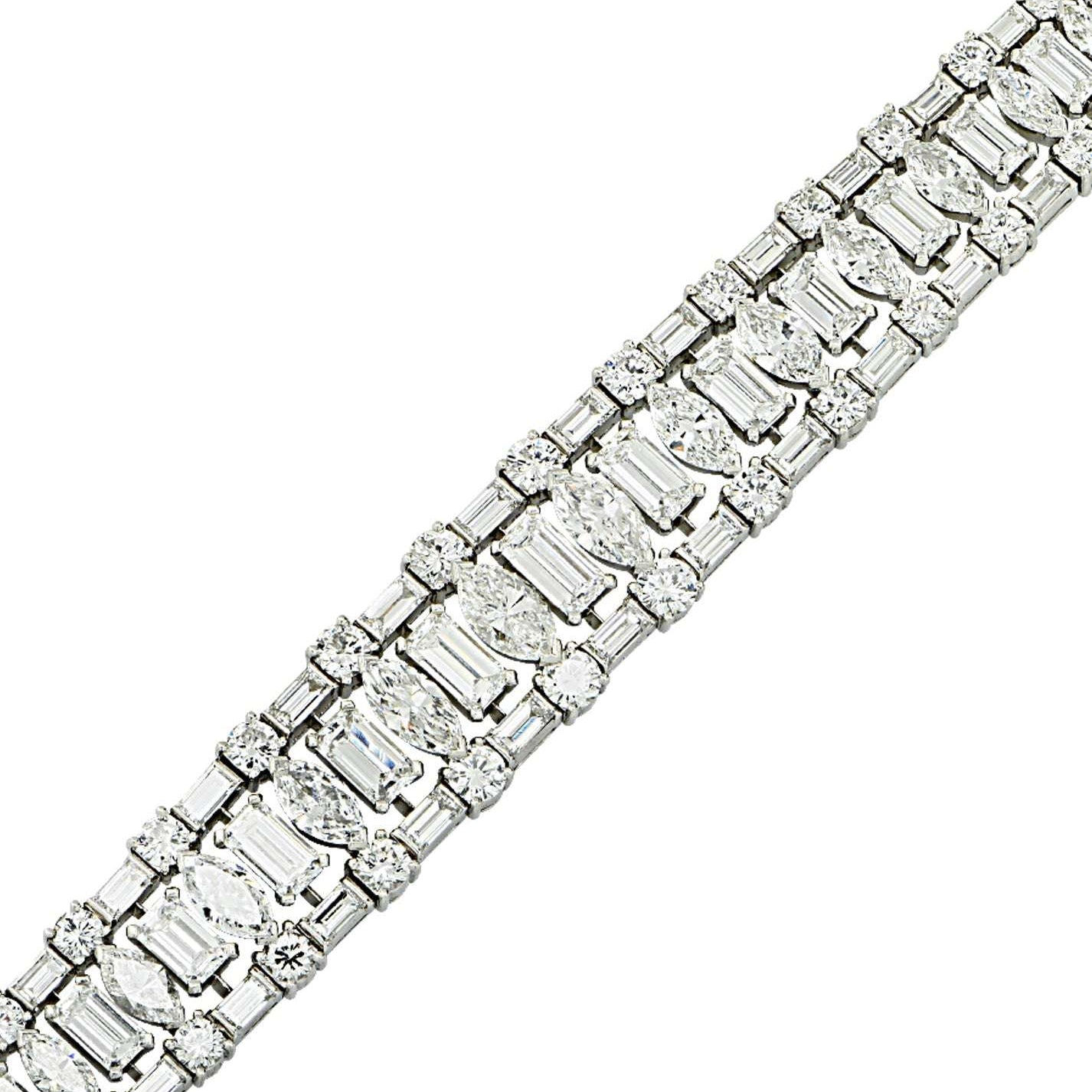 Harry Winston 48ct Diamond Bracelet in Platinum – V44713 Vivid Diamonds