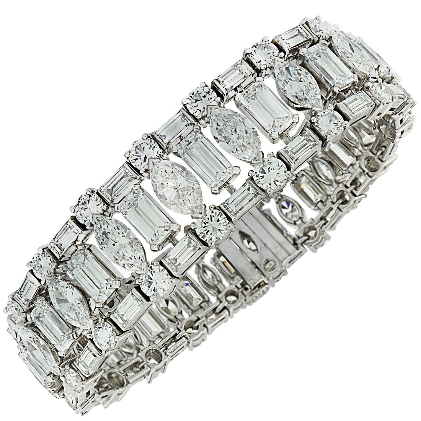 Harry Winston 48ct Diamond Bracelet in Platinum – V44713 Vivid Diamonds
