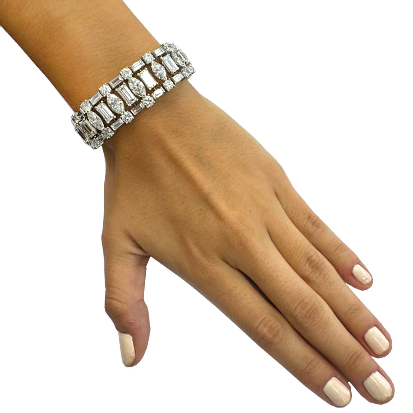 Harry Winston 48ct Diamond Bracelet in Platinum – V44713 Vivid Diamonds