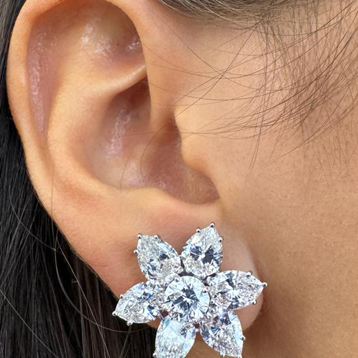 Vivid Diamond GIA Certified 12 Carat Diamond Cluster Earrings -V44714 Vivid Diamonds