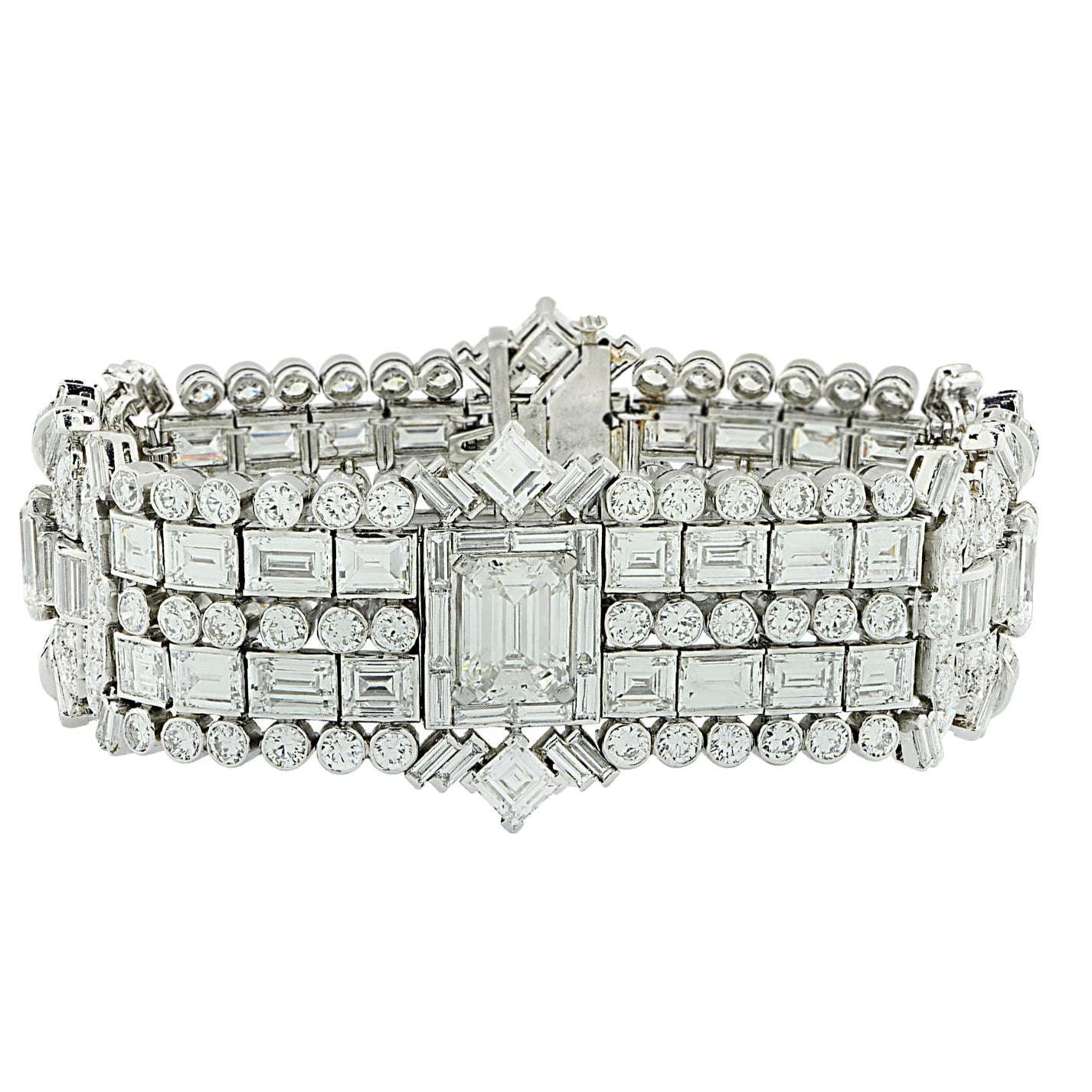 Art Deco 50ct Diamond Bracelet in Platinum – V45278 Vivid Diamonds
