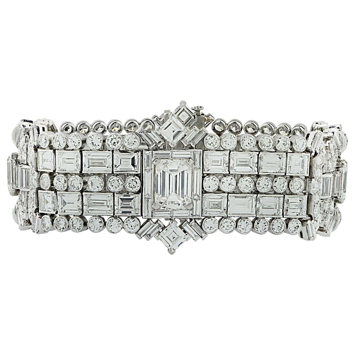 Art Deco 50ct Diamond Bracelet in Platinum – V45278 Vivid Diamonds