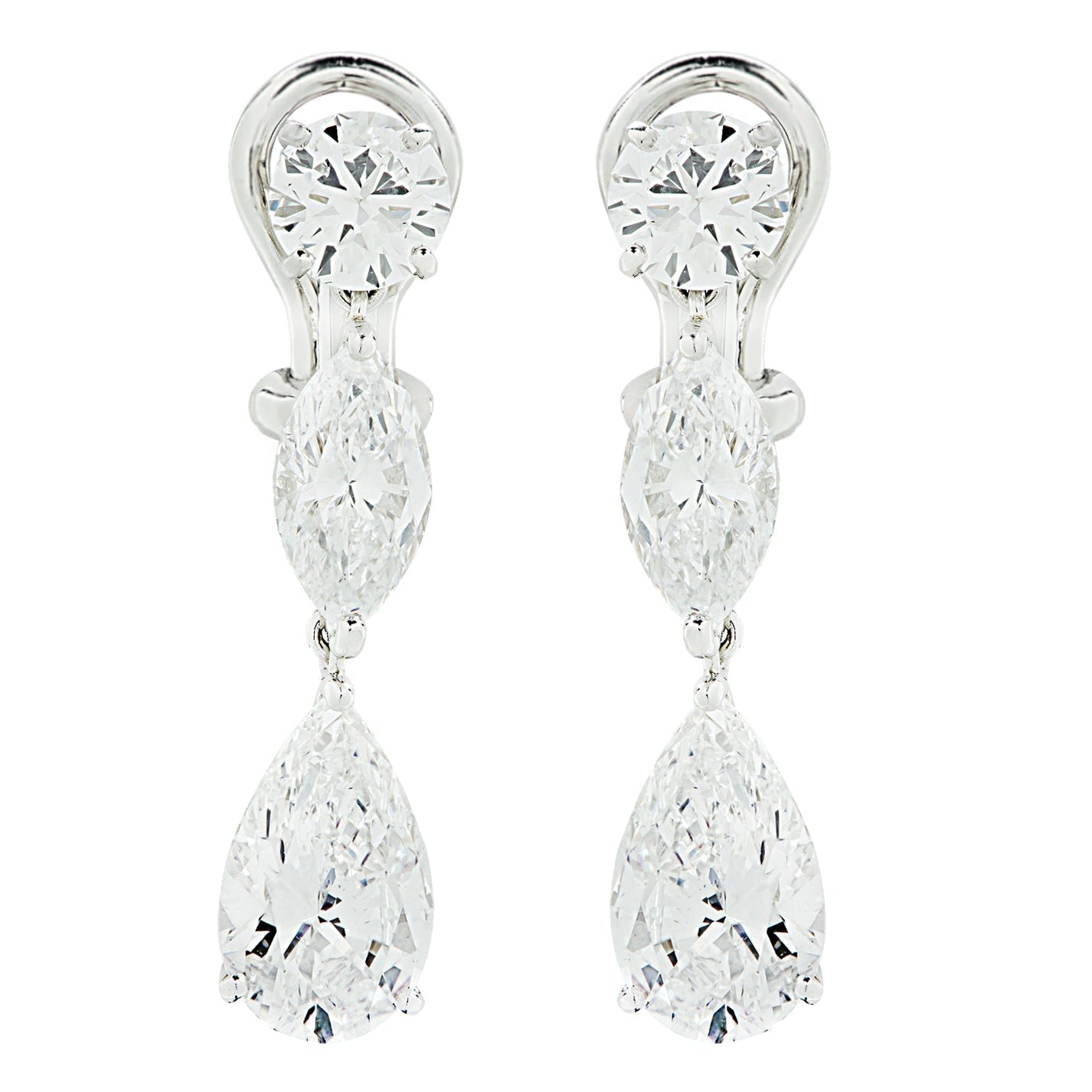 Cartier GIA Certified 5.66 Carat Diamond Dangle Earrings – V45490 Vivid Diamonds