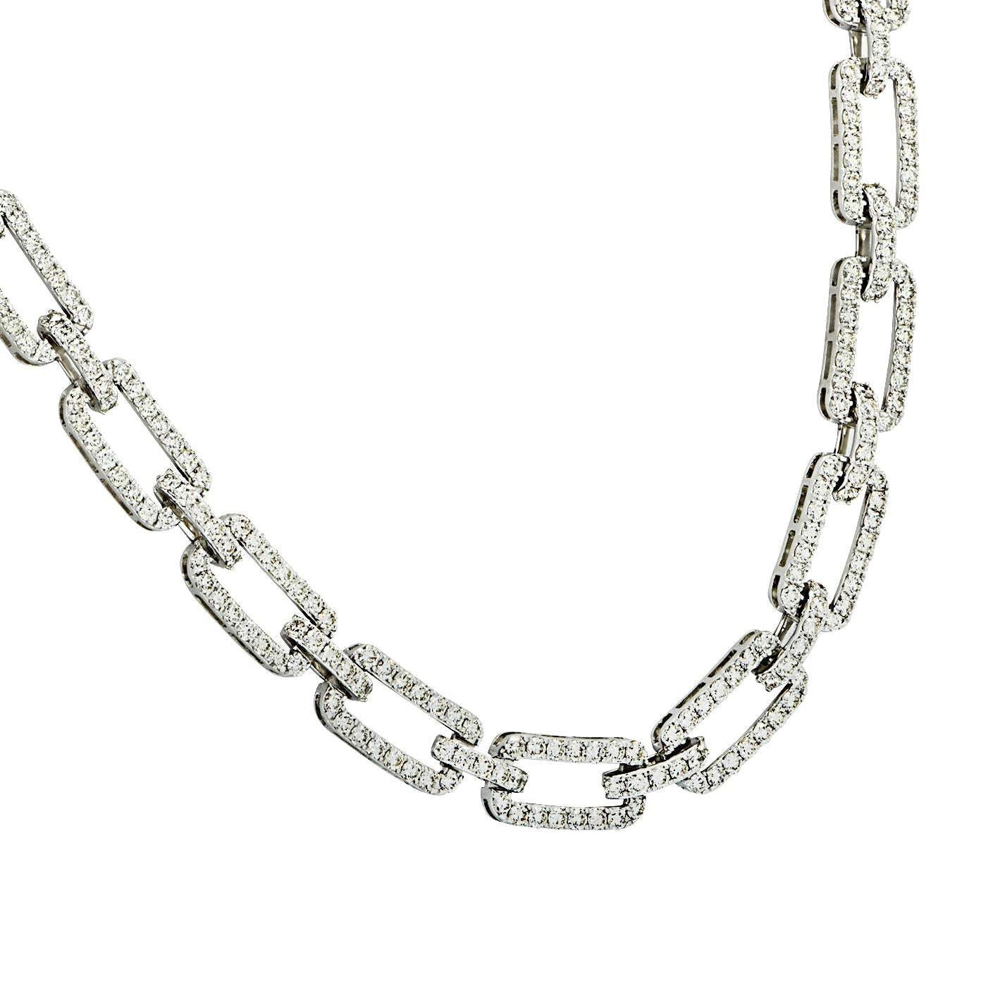 Vivid Diamonds 12.90 Carat Diamond Paper Clip Chain-V45640 Vivid Diamonds