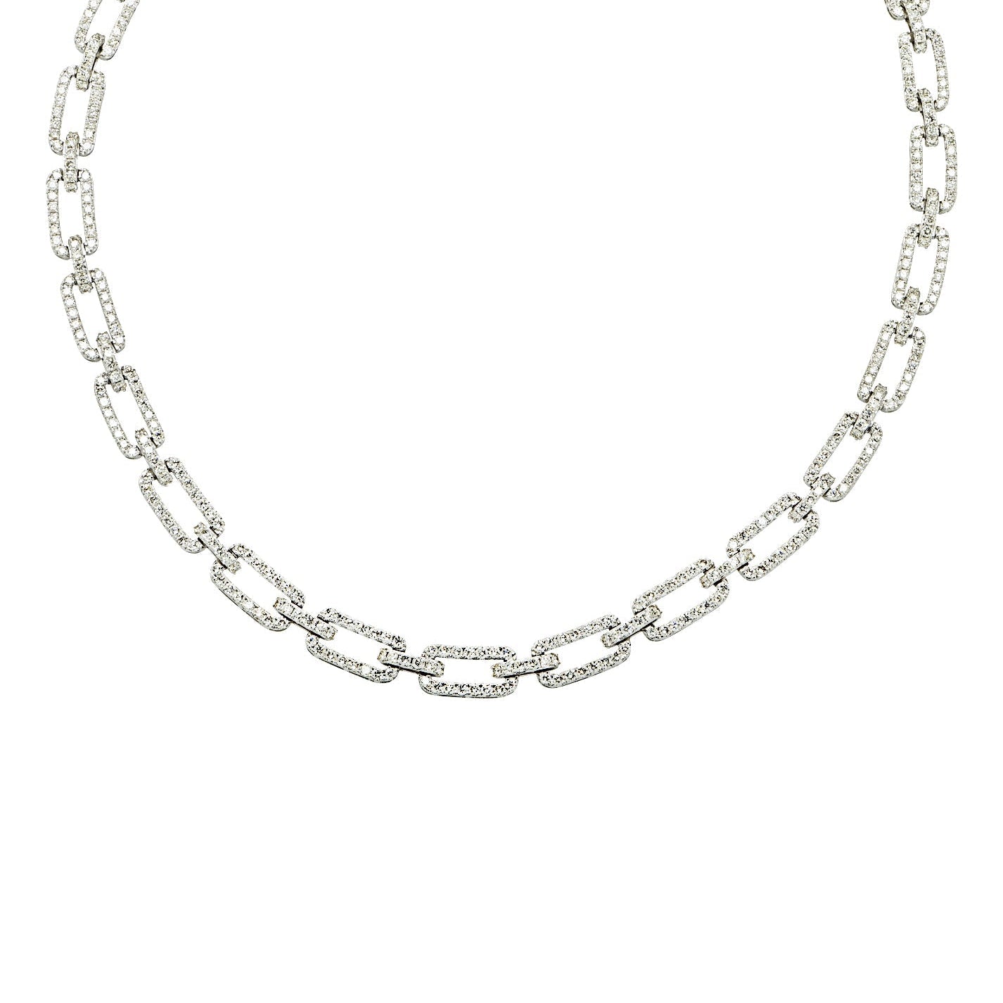 Vivid Diamonds 12.90 Carat Diamond Paper Clip Chain-V45640 Vivid Diamonds