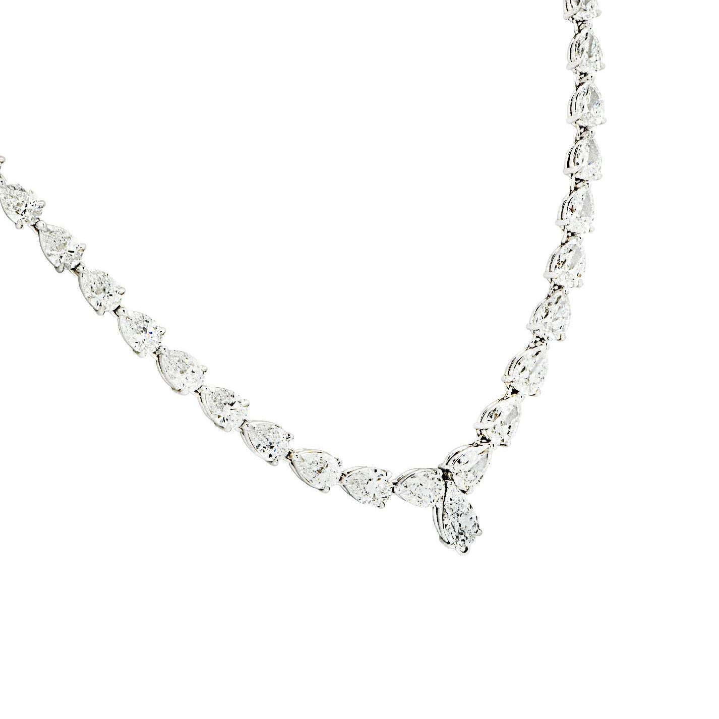 Vivid Diamonds 30.58 Carat Diamond Graduated Pear Shape Necklace-V45661 Vivid Diamonds