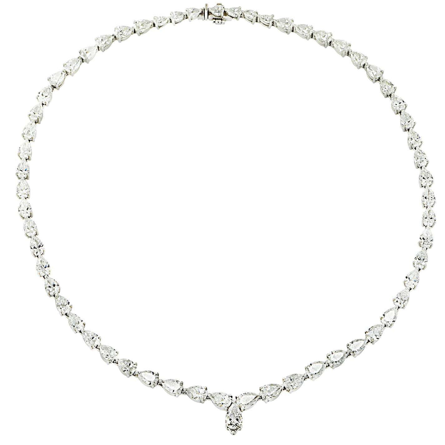 Vivid Diamonds 30.58 Carat Diamond Graduated Pear Shape Necklace-V45661 Vivid Diamonds