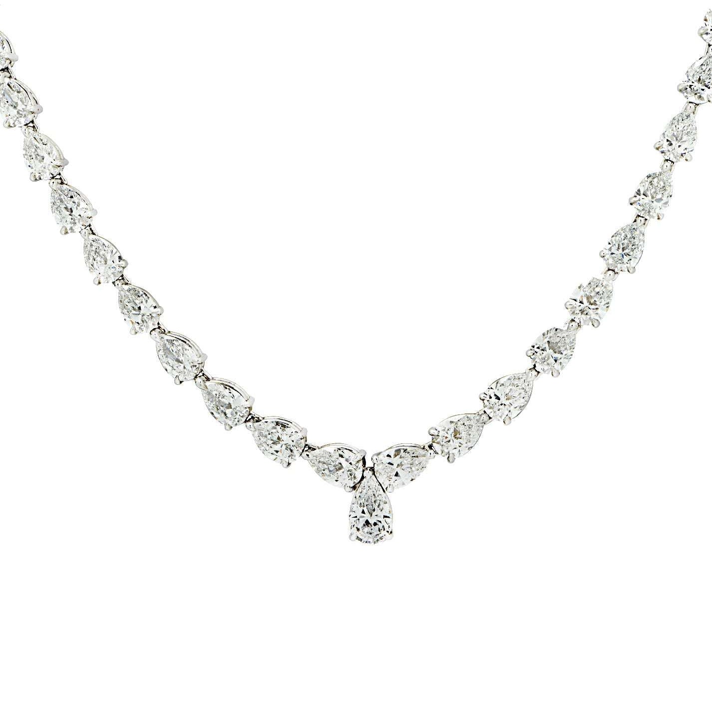 Vivid Diamonds 30.58 Carat Diamond Graduated Pear Shape Necklace-V45661 Vivid Diamonds
