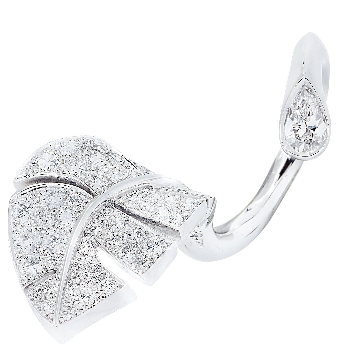 Van Cleef & Arpels Diamond Virevolte Between the Finger Leaf Ring -V46470 Vivid Diamonds