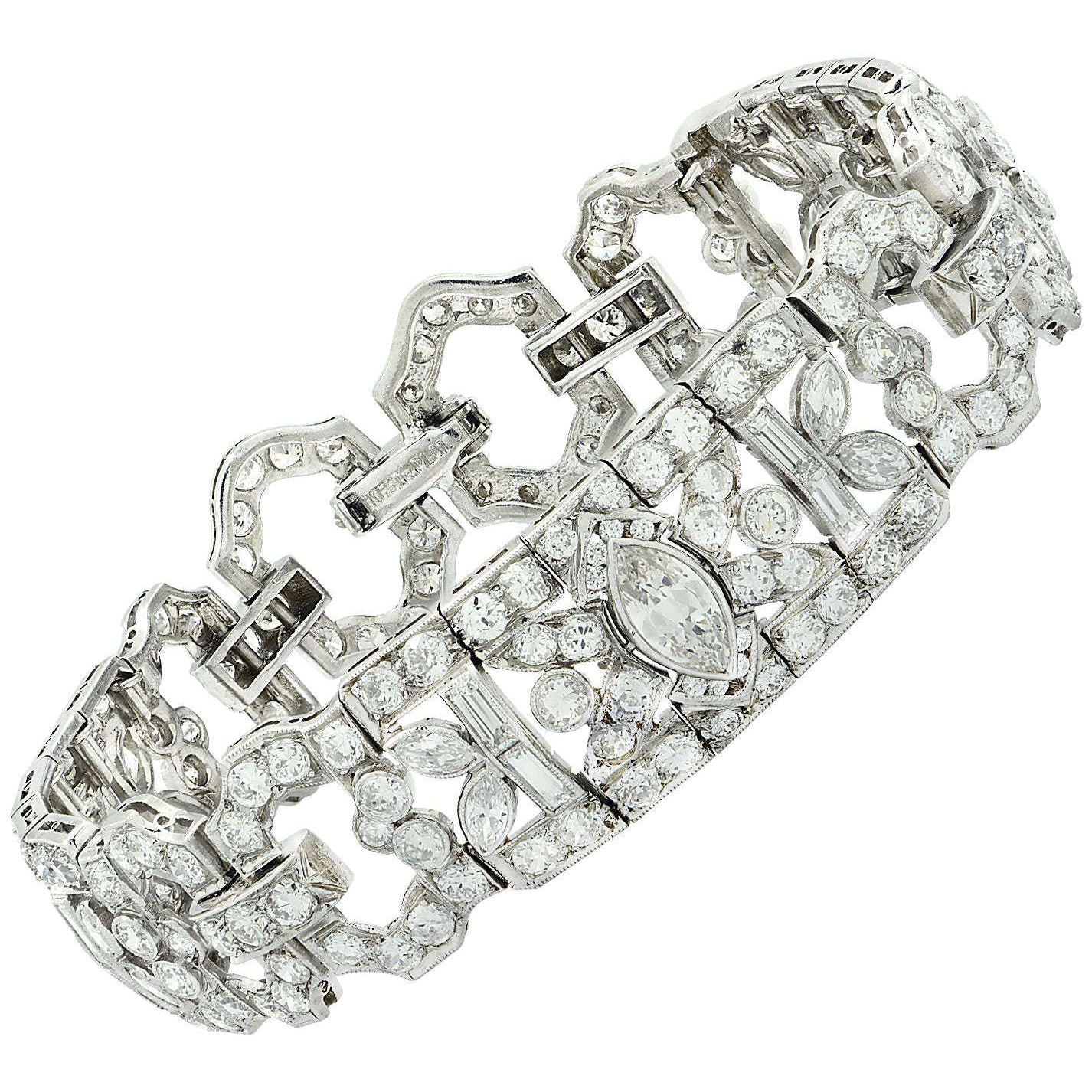 Art Deco 9.5 Carat Diamond Bracelet -V46698 Vivid Diamonds