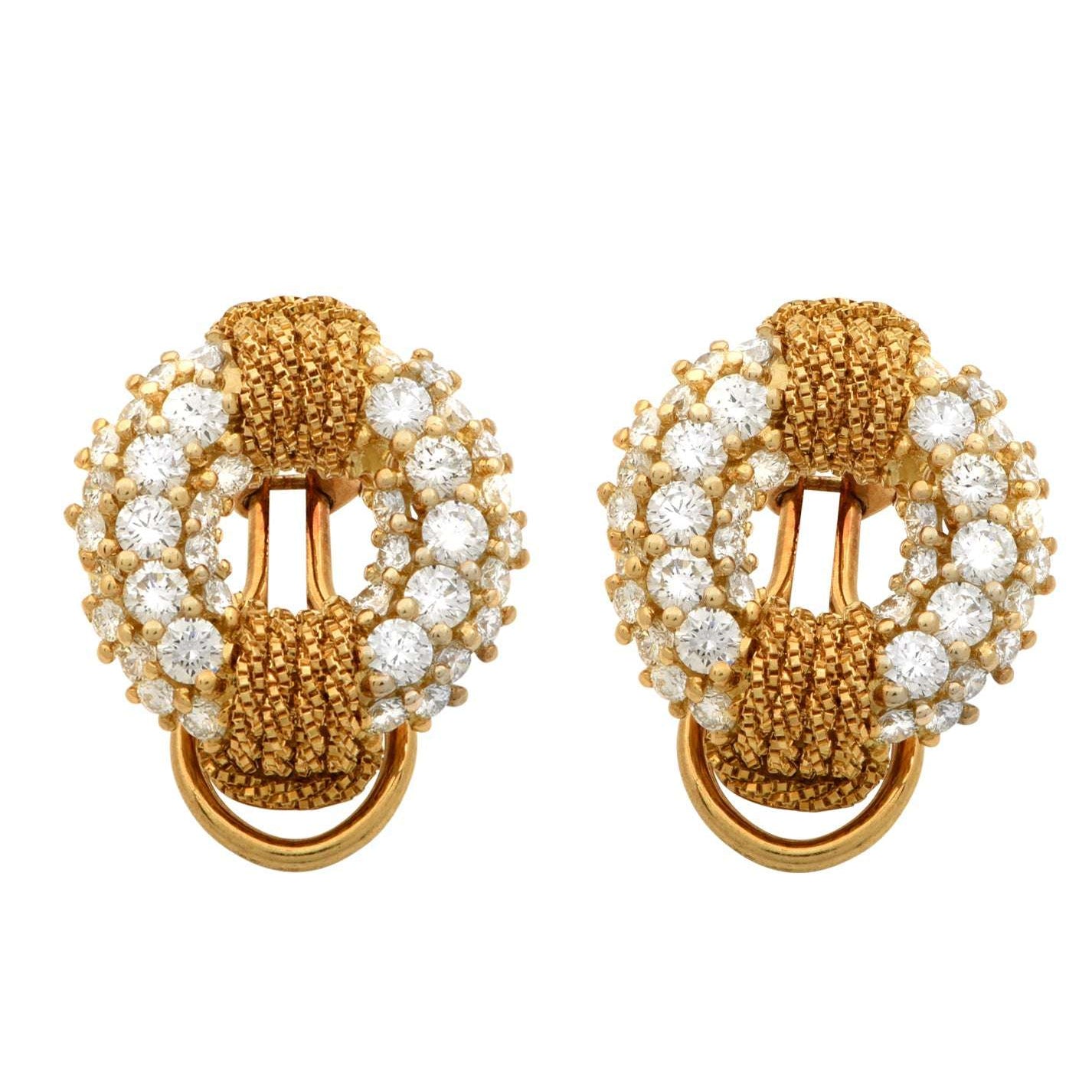 Elegant 18K Yellow Gold and Diamond Stud Earrings by Vivid Diamonds with 2.40ct round brilliant diamonds, designed for timeless glamour and refined style.