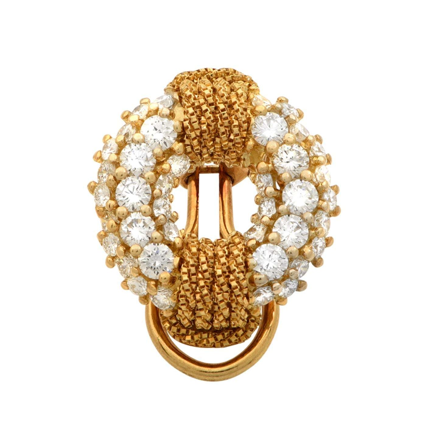 Stunning 18K Yellow Gold and Diamond Stud Earrings from Vivid Diamonds, adorned with 2.40ct round brilliant diamonds, embodying luxury and modern elegance.