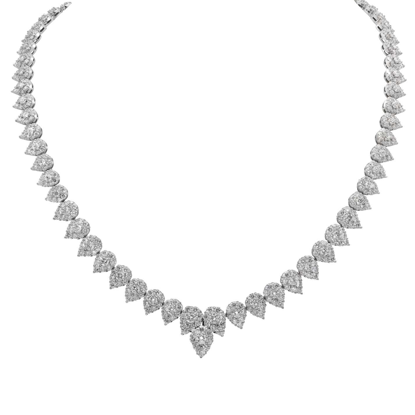 Radiant Elegance: 18k White Gold Diamond Necklace with Removable Morganite Pendant – V47340 Vivid Diamonds